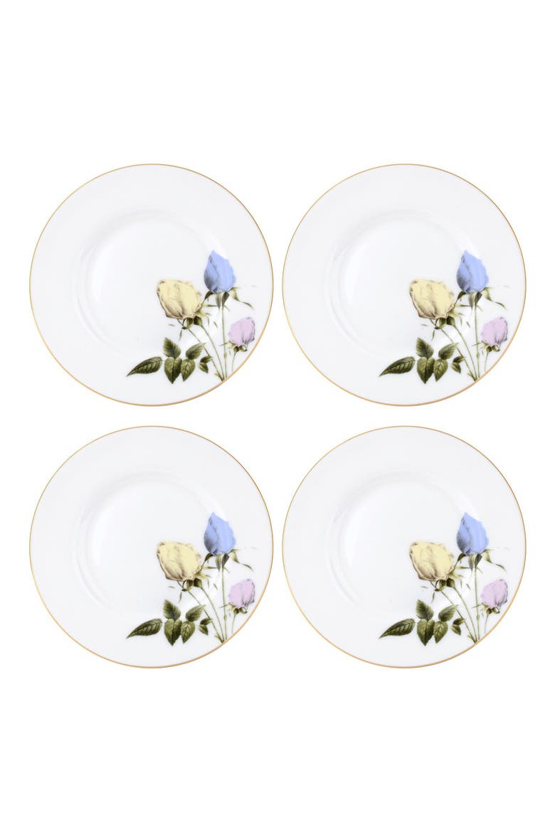Portmeirion x Ted Baker 'Rosie Lee' Bone China Bread & Butter Plates, Main, color, WHITE