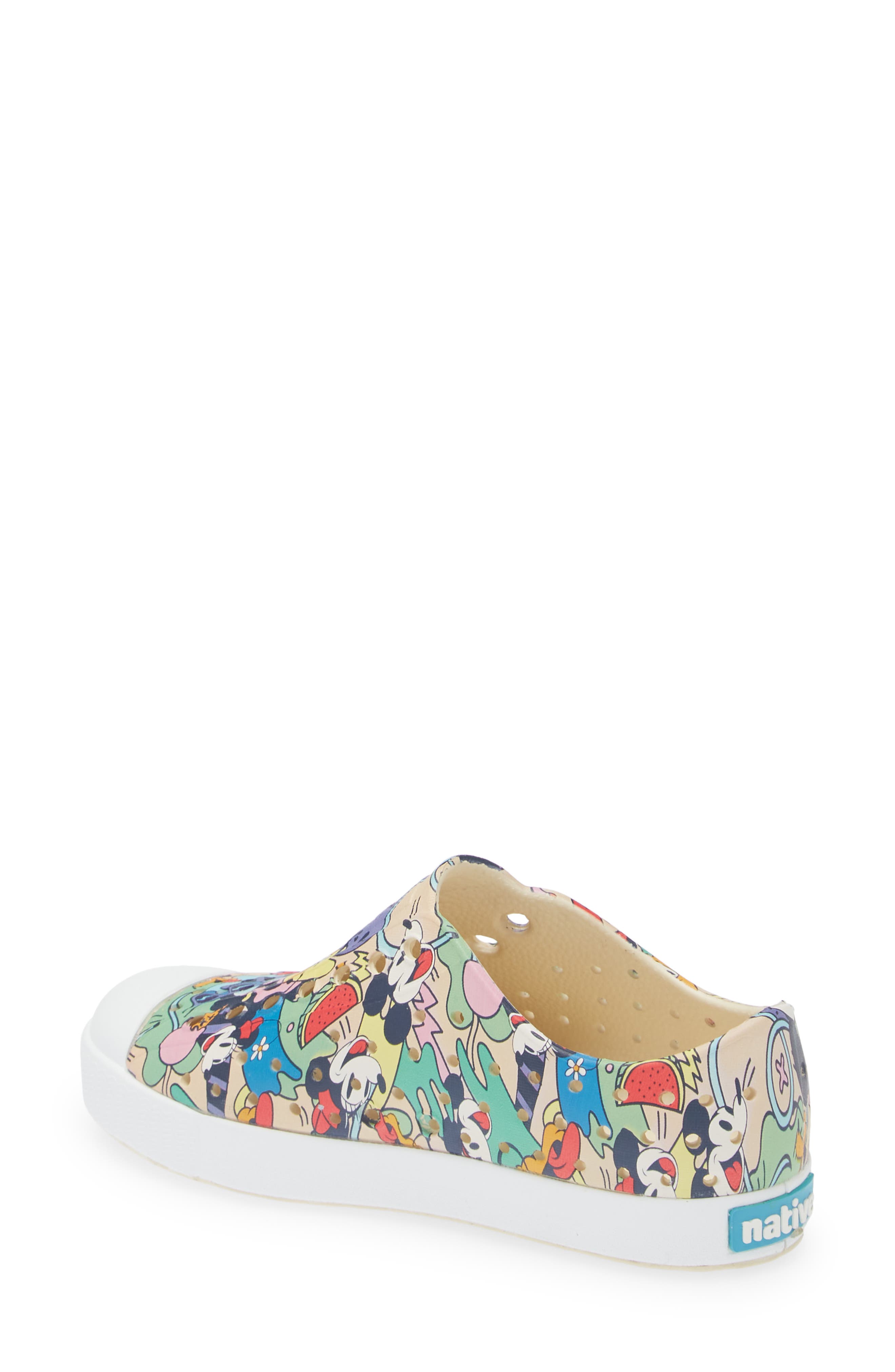 x Disney Kids' Jefferson Print Slip-On Sneaker, Alternate, color, BNWHT/ SHLWHT/ TROPMICKEYAOP