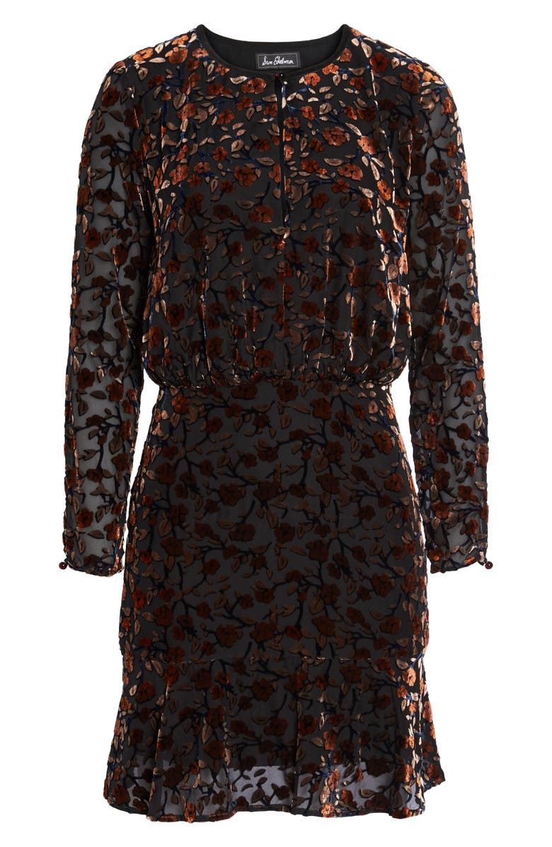 Sam Edelman Velvet Burnout Dress, Alternate, color, 