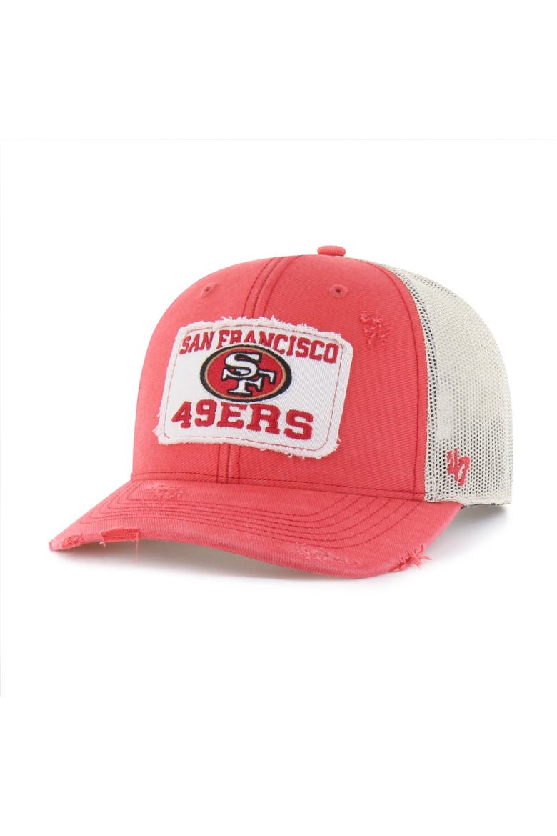 Men's '47 Red San Francisco 49ers Egremont Well-Worn Adjustable Trucker Hat, Main, color, Red