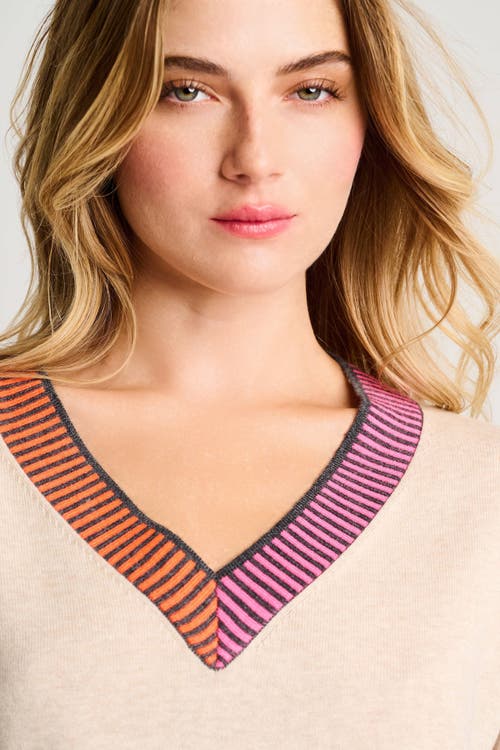 Lisa Todd Ribbed V-neck Cotton Sweater In Neutral