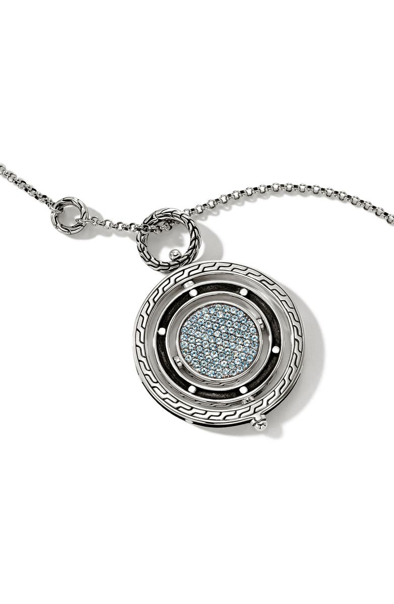 John Hardy Moon Door Aquamarine Pendant Necklace, Alternate, color,