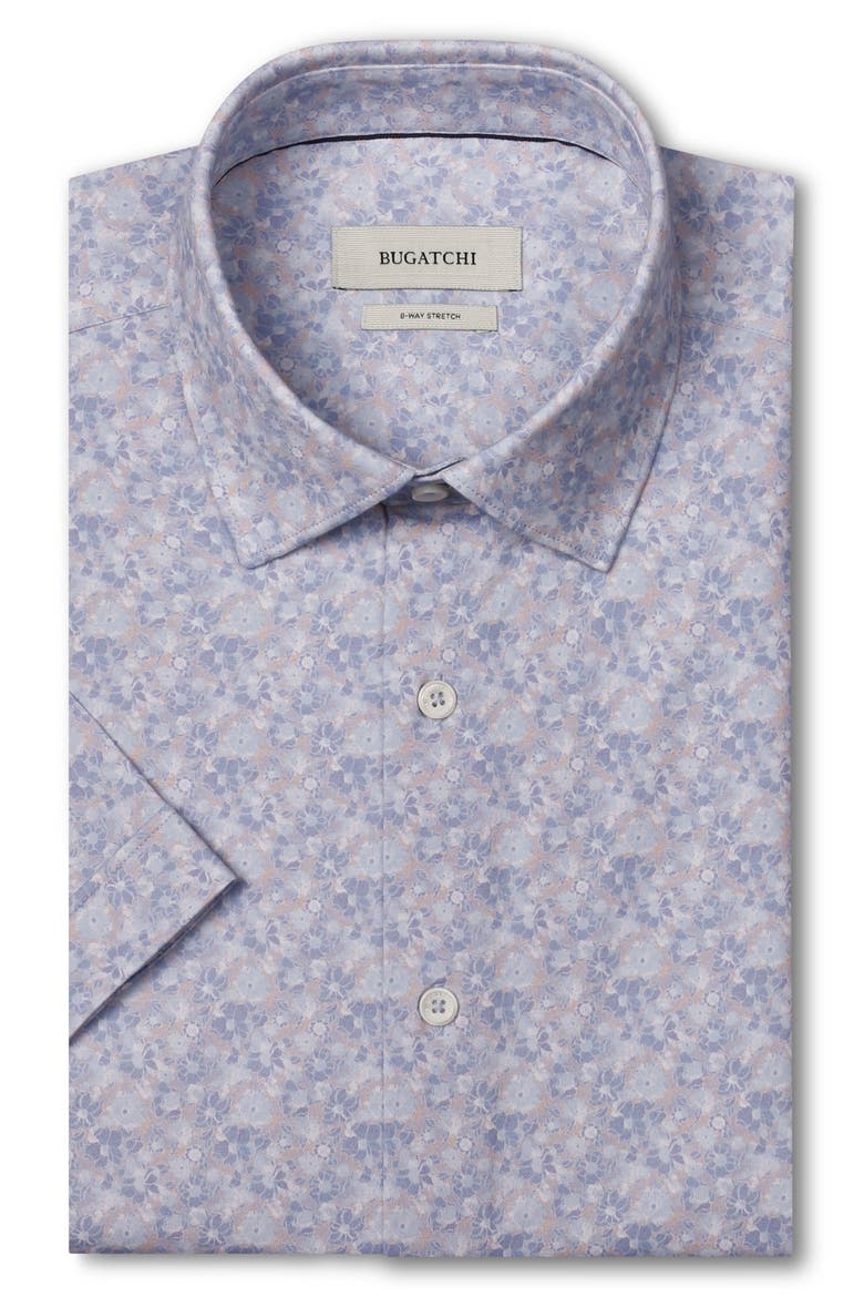 Miles OoohCotton® Print Short Sleeve Button-Up Shirt, Alternate, color, ORCHID