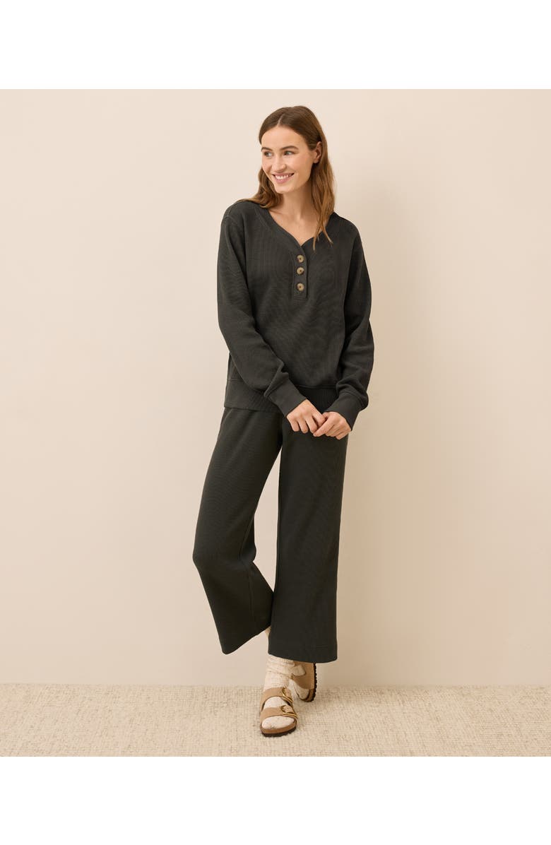 Pact Thermal Waffle Henley Pullover, Alternate, color, Oak