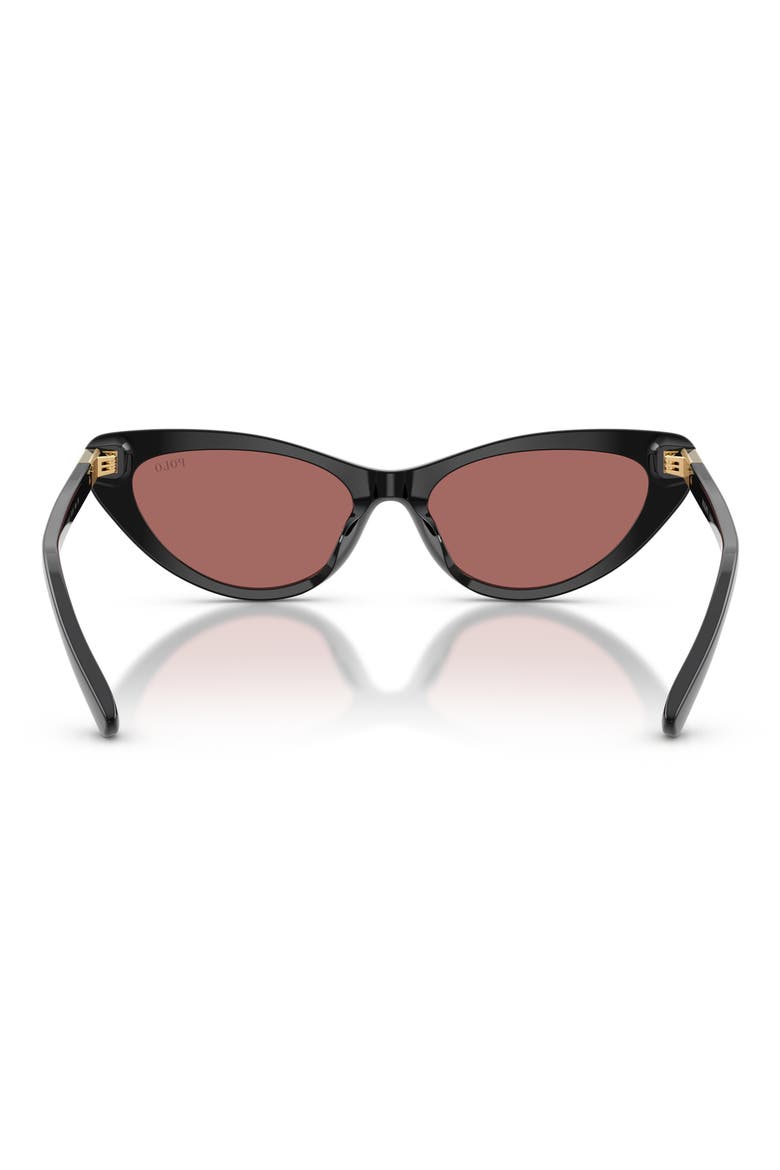 54mm Cat Eye Sunglasses, Alternate, color, SHINY BLACK / DARK VIOLET