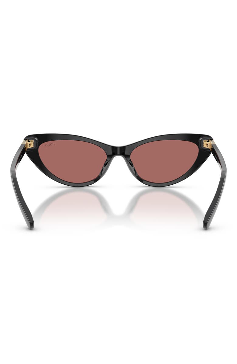 Polo Ralph Lauren 54mm Cat Eye Sunglasses, Alternate, color, Shiny Black / Dark Violet