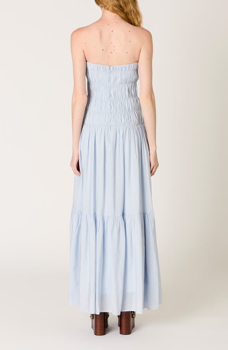 Nia Rocio Shirred Strapless Tiered Maxi Dress, Alternate, color, Air