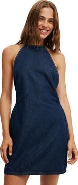 Cotton On Women's Halter Denim Mini Dress