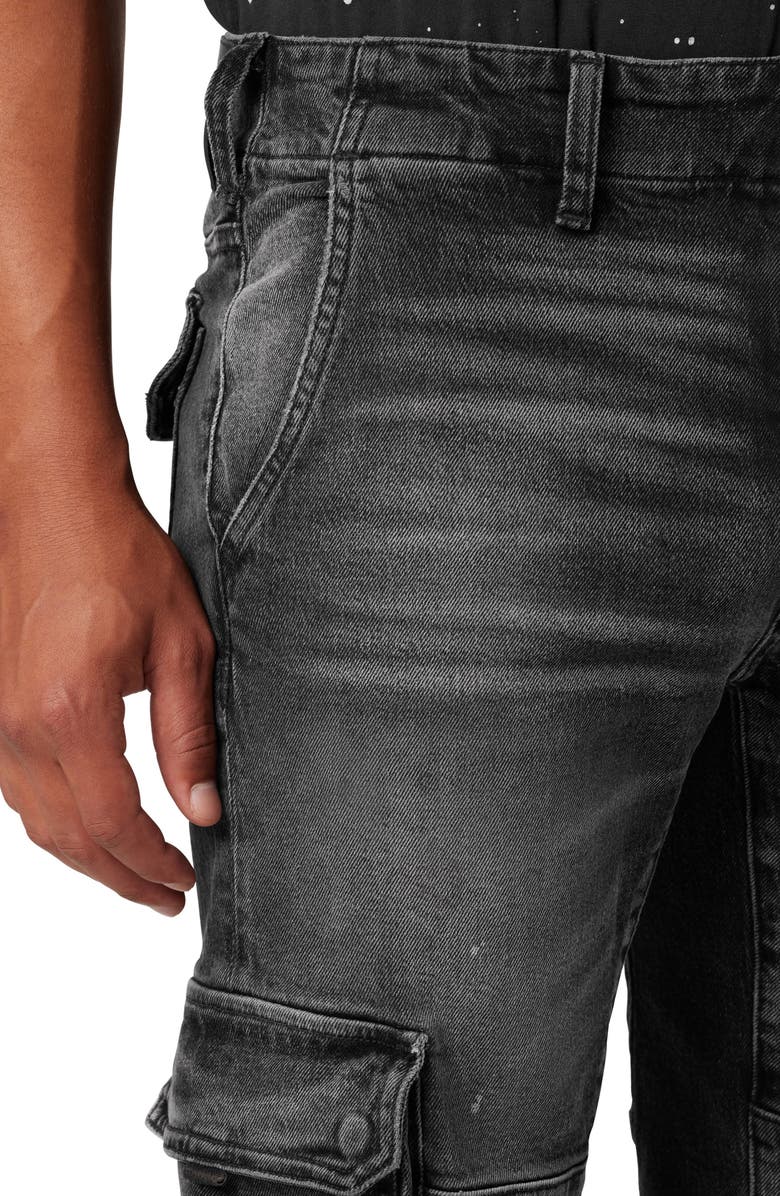 Hudson Jeans Reese Cargo Straight Leg Jeans, Alternate, color, Black Ash