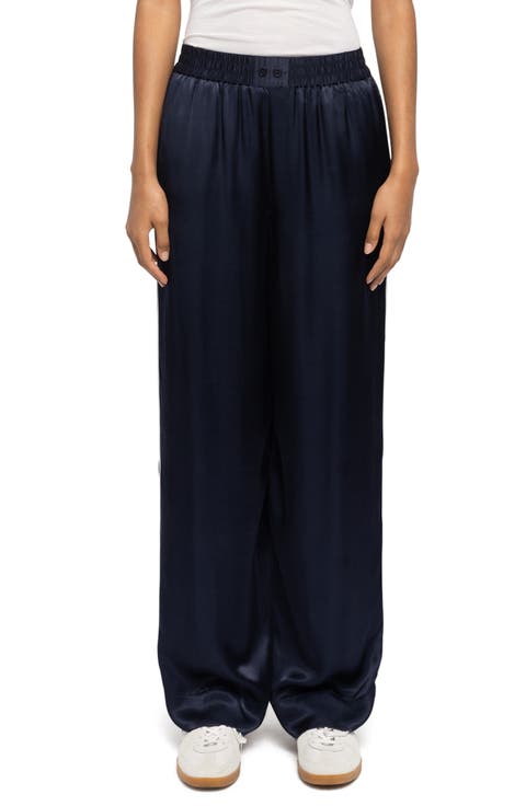 Pin Satin Wide Leg Pants