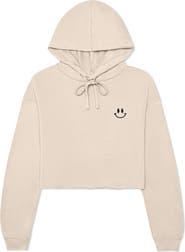 Dalix Smile Face Cropped Hoodie