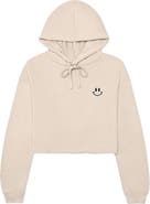 Dalix Smile Face Cropped Hoodie