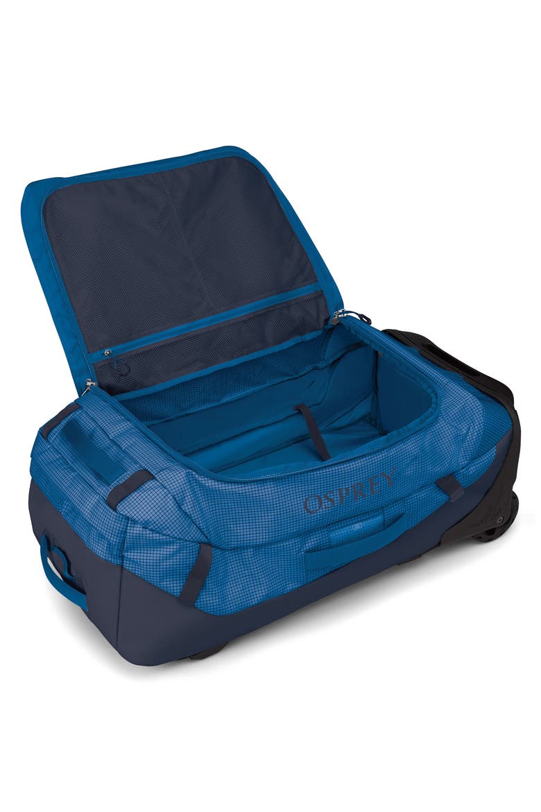 Transporter 90-Liter Duffle Wheeled Luggage, Alternate, color, BLUE FLAME/NOCTURNAL BLUE