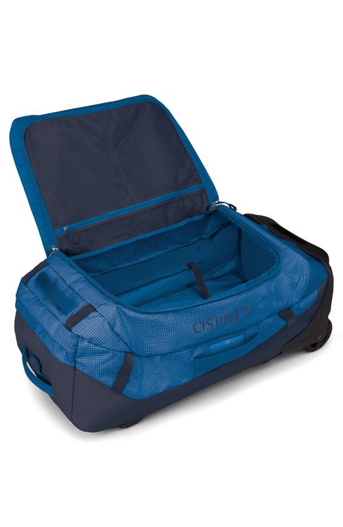 Osprey Transporter 90-liter Duffle Wheeled Luggage In Blue Flame/nocturnal Blue