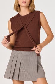 ASTR the Label Scarf Tie Sleeveless Sweater