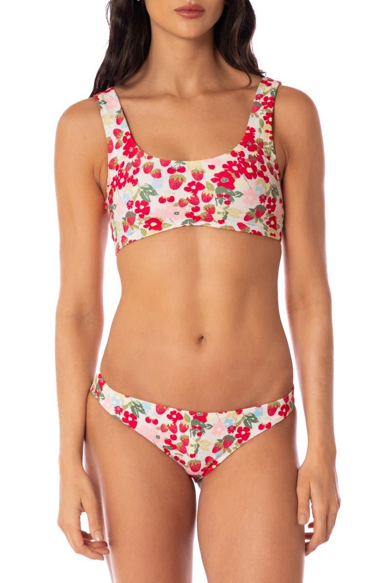 Maaji Flirt Reversible Bikini Bottoms, Alternate, color, Open White