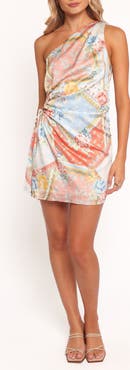 Petal & Pup Clarke One-Shoulder Scarf Print Minidress