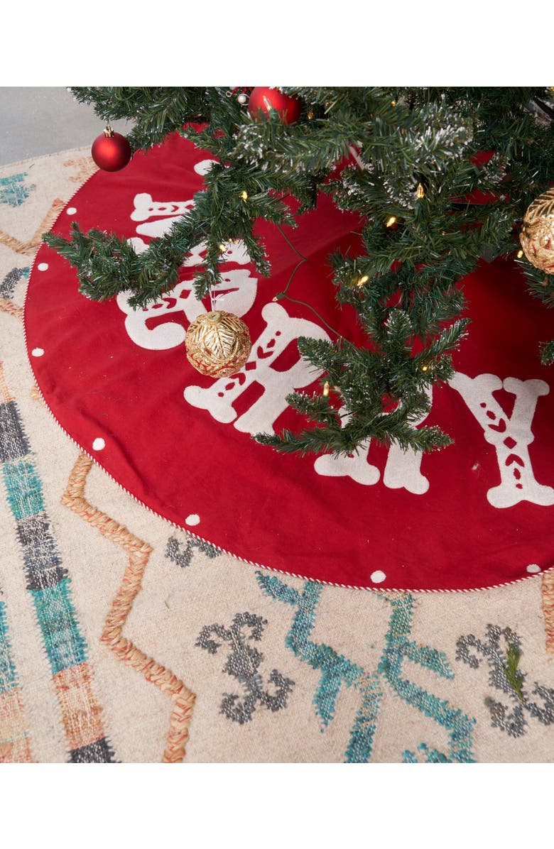 carol & frank Nordic Merry Christmas Tree Skirt 54", Alternate, color, Red