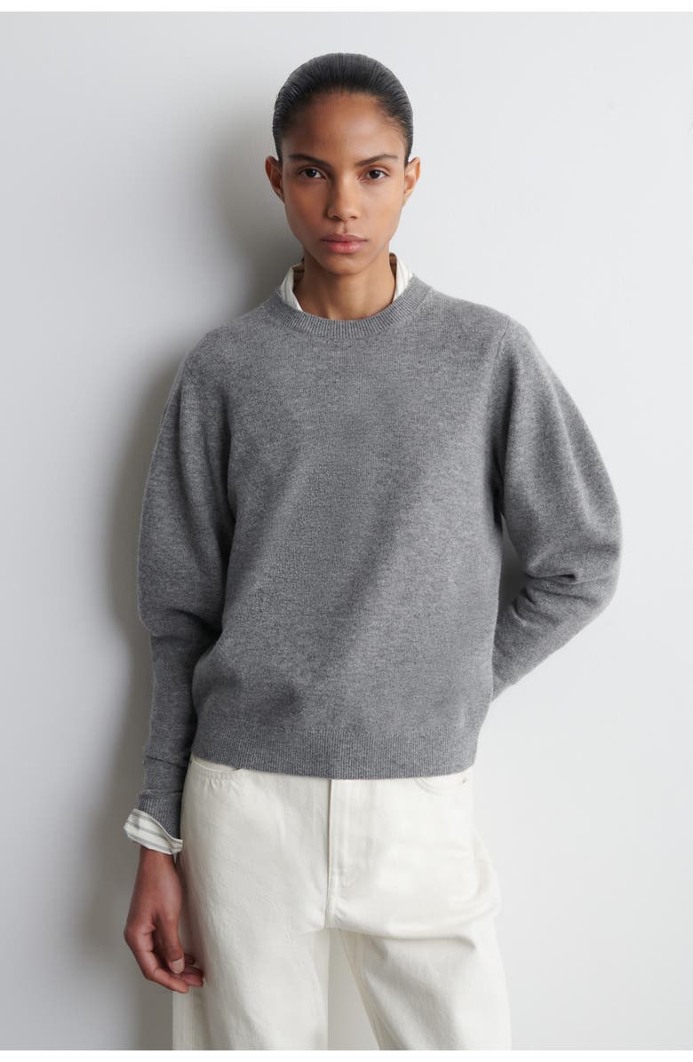 COS Balloon-sleeve Merino Wool Jumper, Main, color, Gray