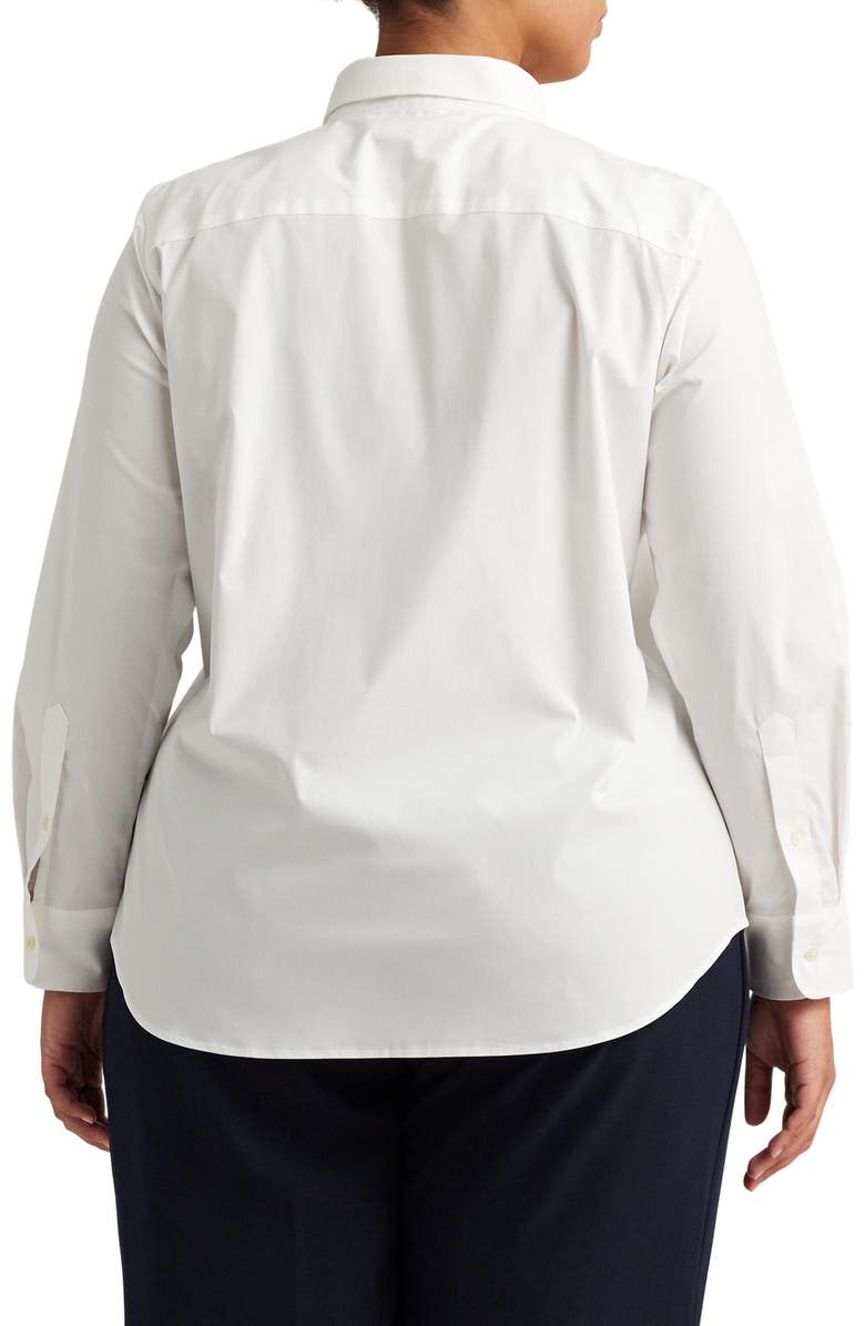 Lauren Ralph Lauren No-Iron Stretch Cotton Shirt, Alternate, color, White