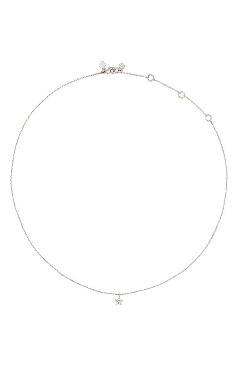 Kate Spade New York you're a gem mini pavé star pendant necklace, Alternate, color, Clear/ Silver