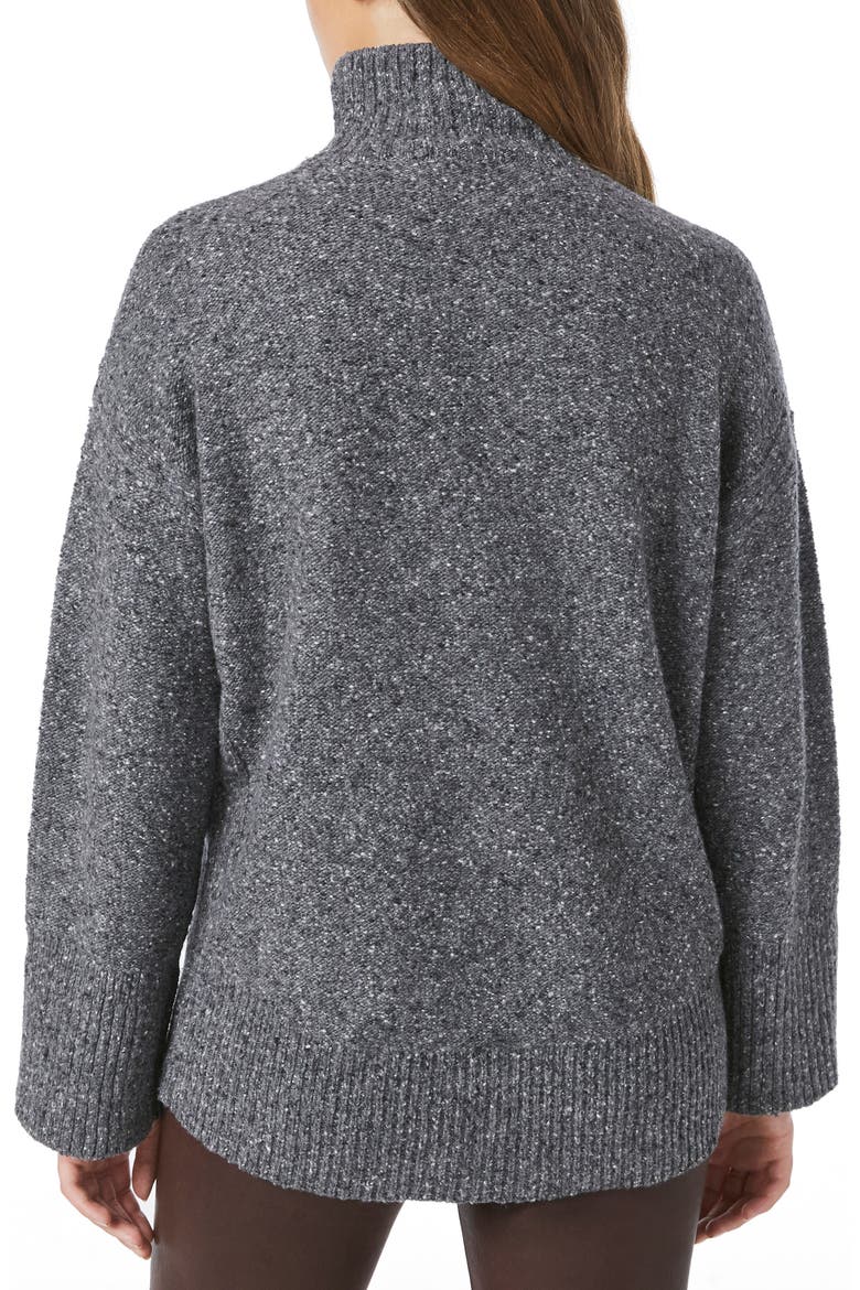 High/Low Turtleneck Sweater, Alternate, color, CHARCOAL MULTI