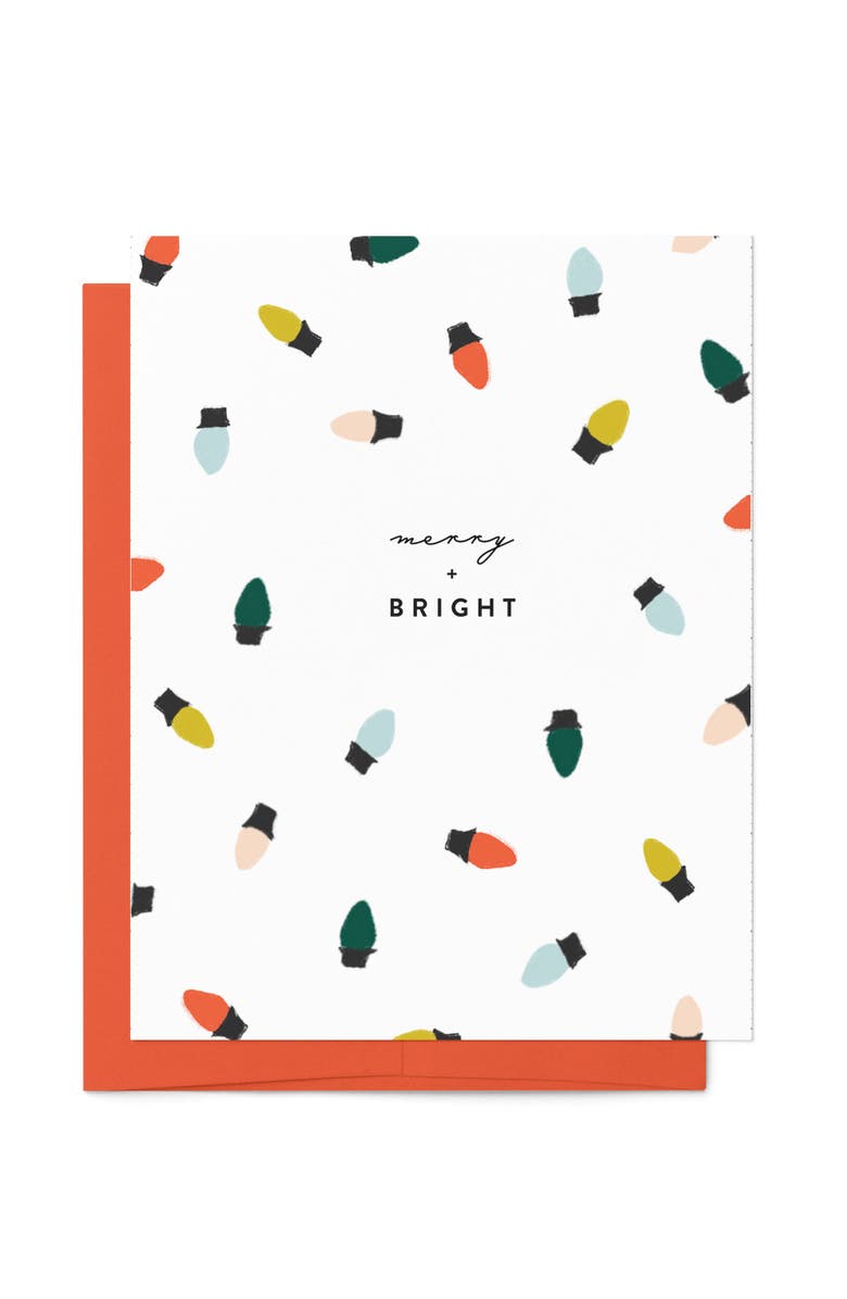 Joy Paper Co. Merry Bright Holiday Lights Boxed Set of 8 Cards, Main, color, Colorful Holiday Lights