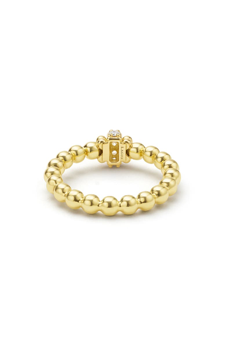 LAGOS Caviar Diamond Stacking Ring, Alternate, color, Gold