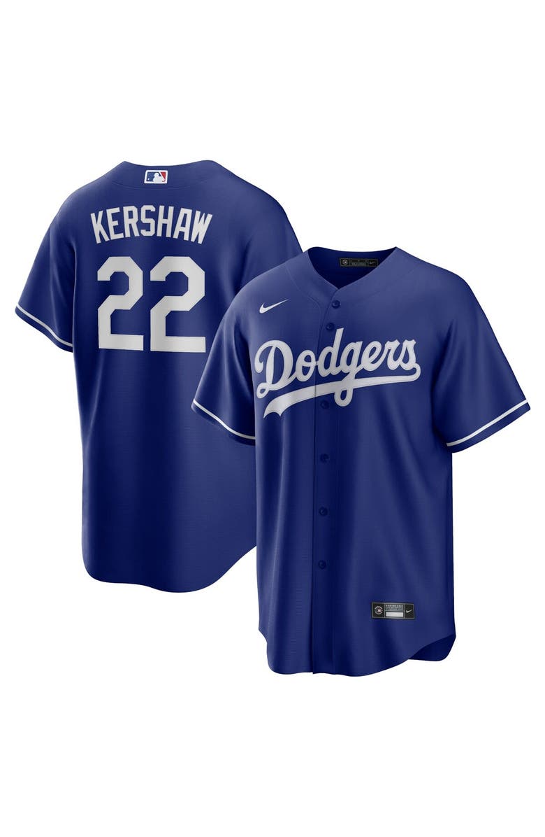 Nike Men's Nike Clayton Kershaw Royal Los Angeles Dodgers Alternate Replica Player Name Jersey, Alternate, color,
