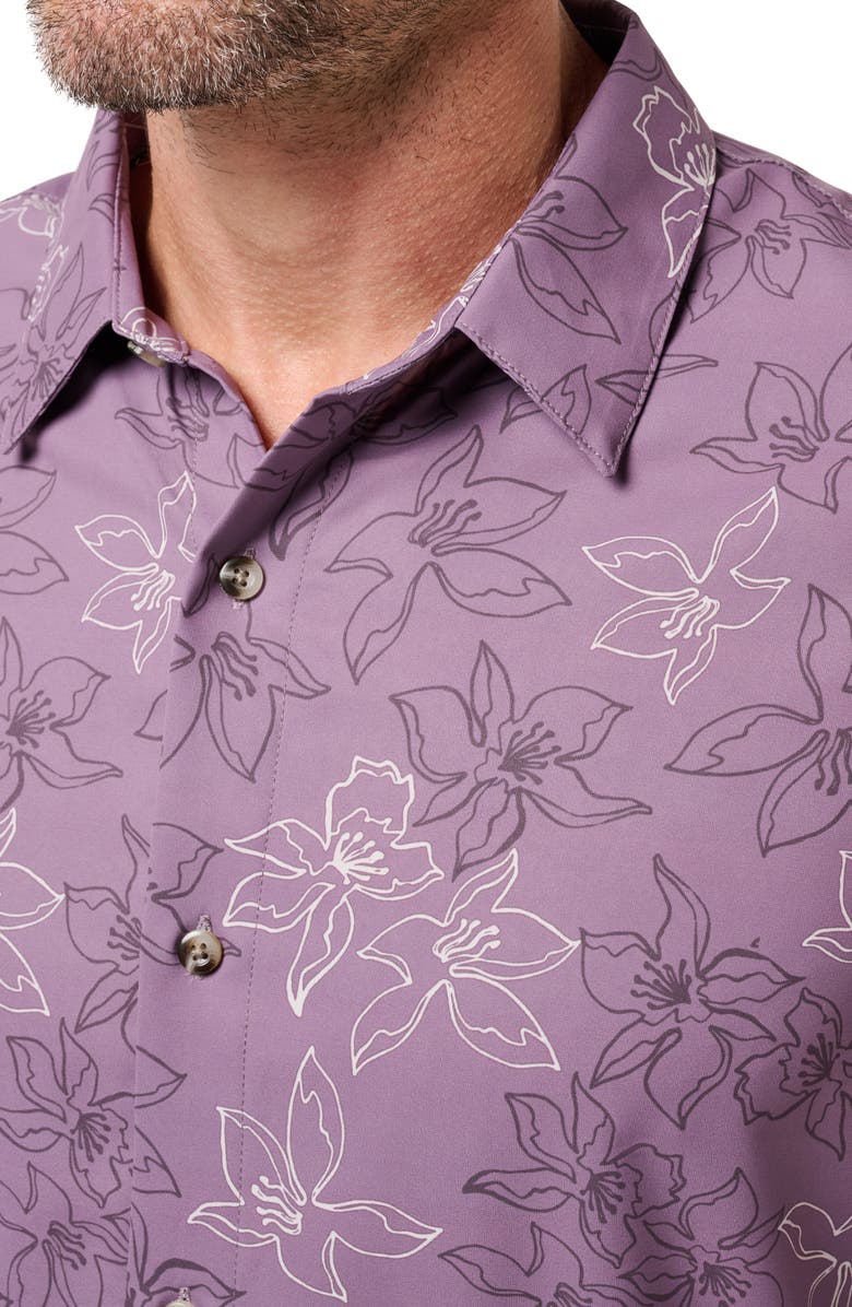TravisMathew TechWoven Short Sleeve Button-Up Shirt, Alternate, color, Moonscape