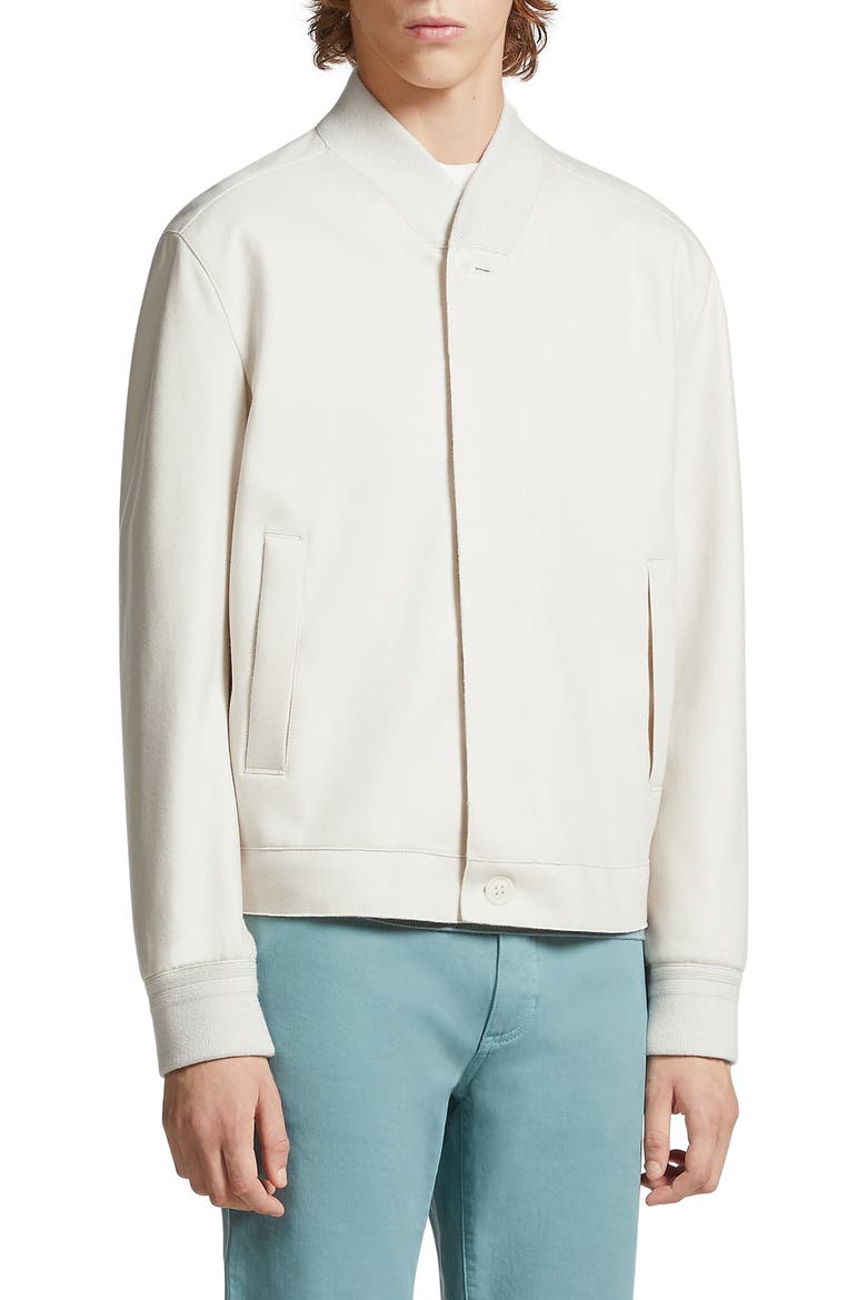 Oasi Elements Cashmere Bomber Jacket, Main, color, WHITE