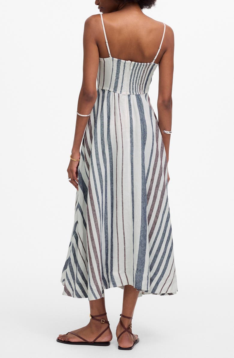 Madewell Stripe Circle Linen Maxi Dress, Alternate, color, White
