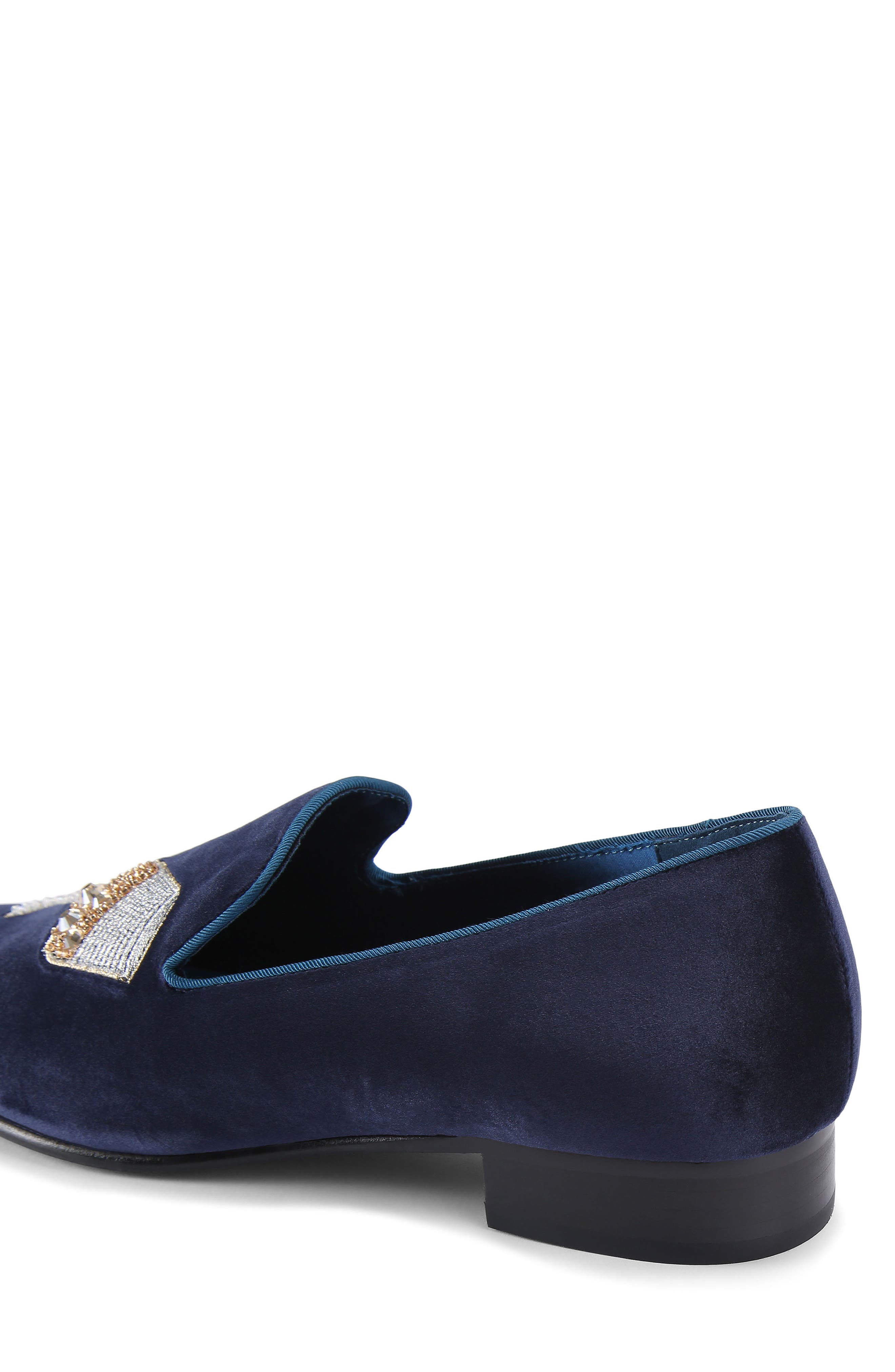 Kurt Geiger London Ace Velvet Loafer, Alternate, color, Navy