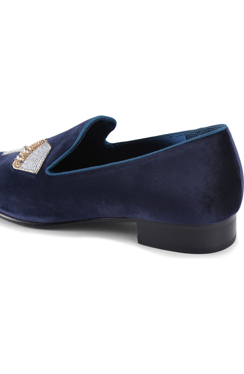 Kurt Geiger London Ace Velvet Loafer, Alternate, color, Navy