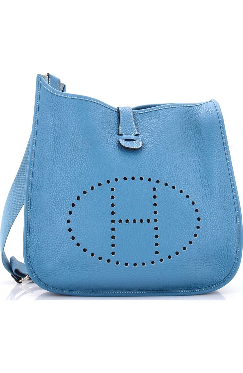 Pre-Owned Hermes Evelyne Bag Gen III Clemence GM, Main, color, Bleu Jean