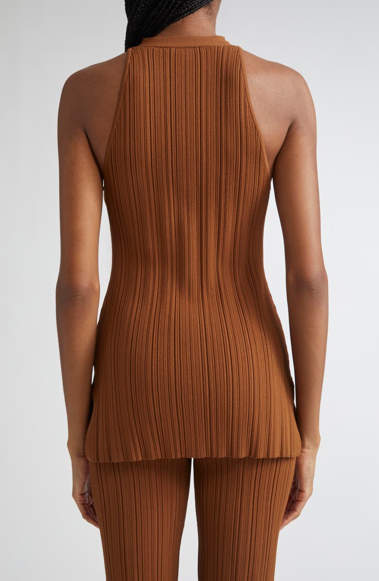 Veronica Beard Dax Variegate Rib Sweater Vest, Alternate, color, Dark Whisky