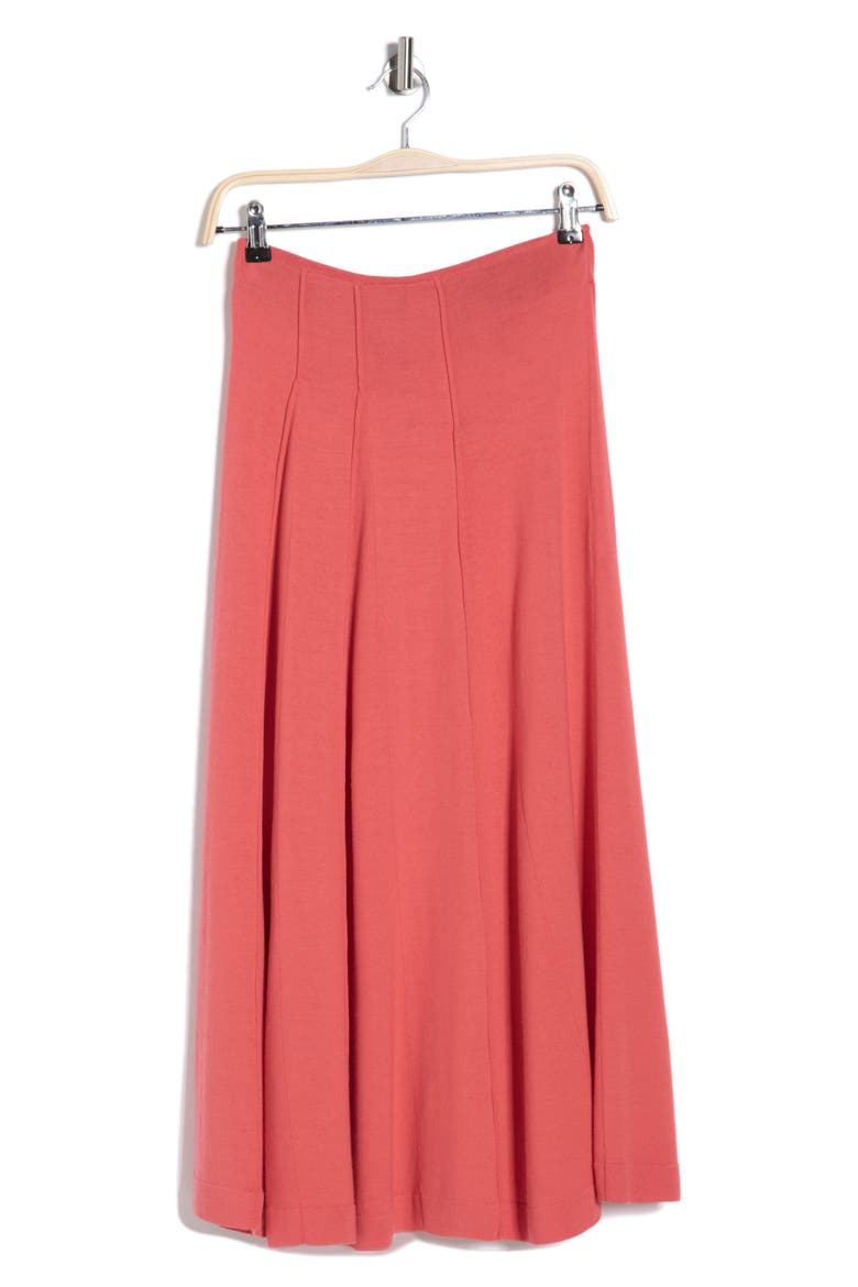 Merino Wool Pull-On Skirt, Alternate, color, VIBRANT CORAL