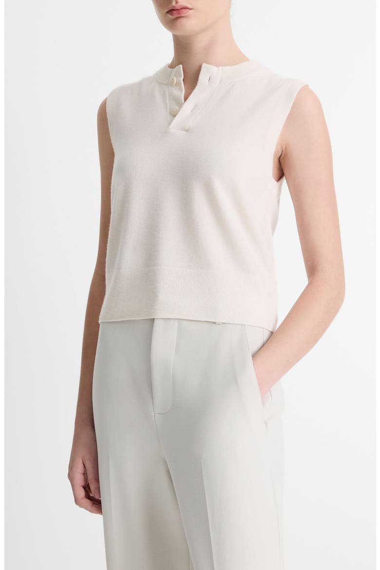 Henley Wool Blend Sweater Tank, Main, color, OFF WHITE