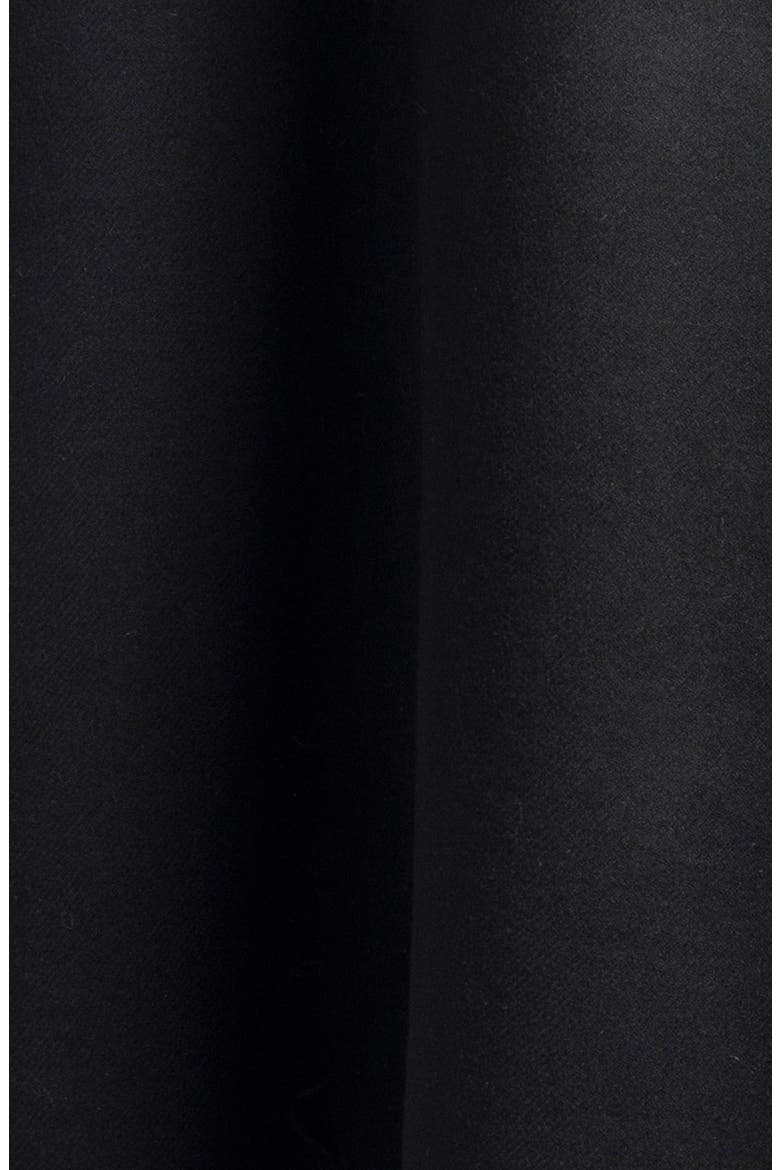 Leather Collar Wool Blend Cape, Alternate, color, BLACK
