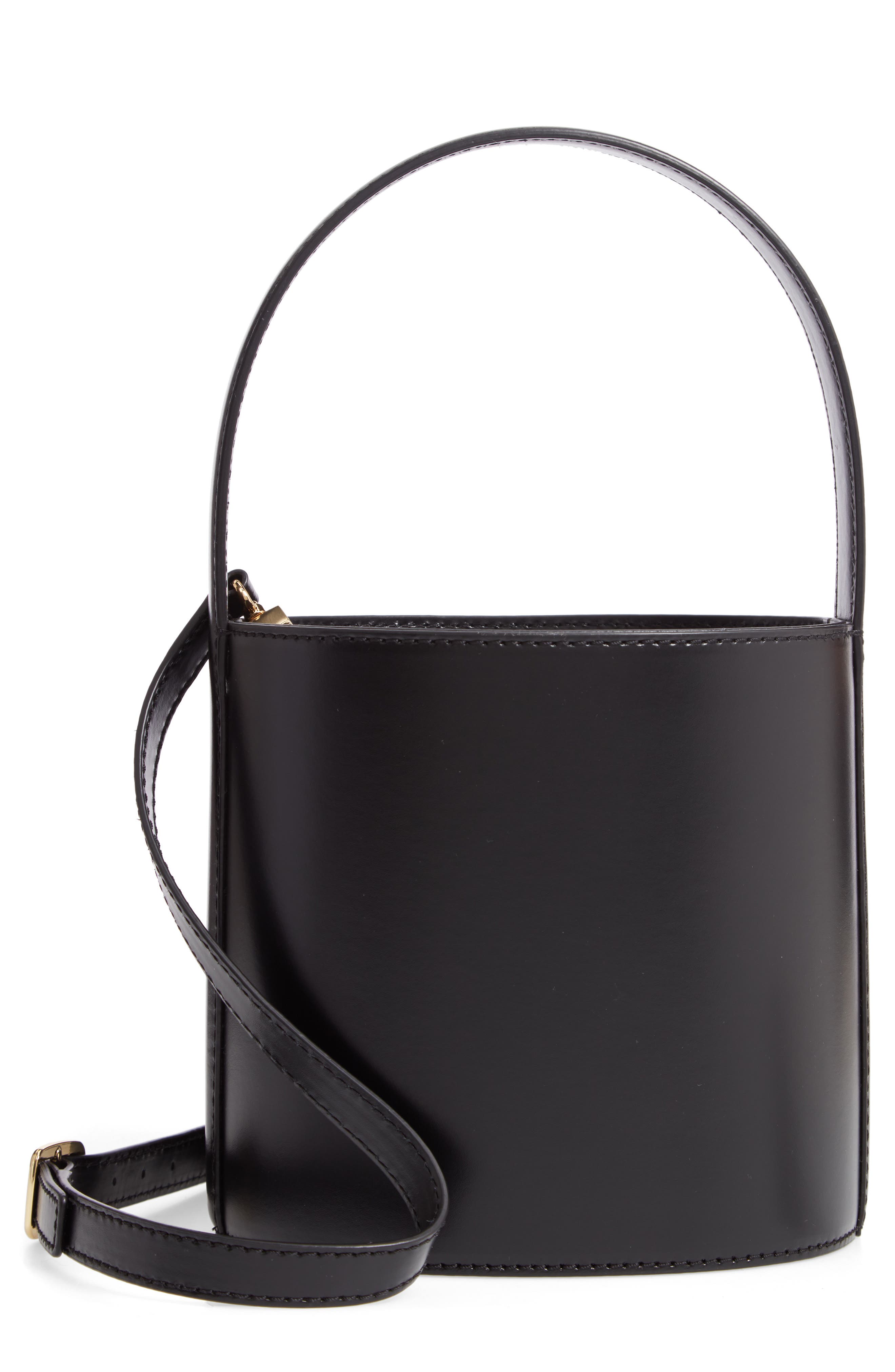 STAUD Bissett Leather Bucket Bag, Main, color, 