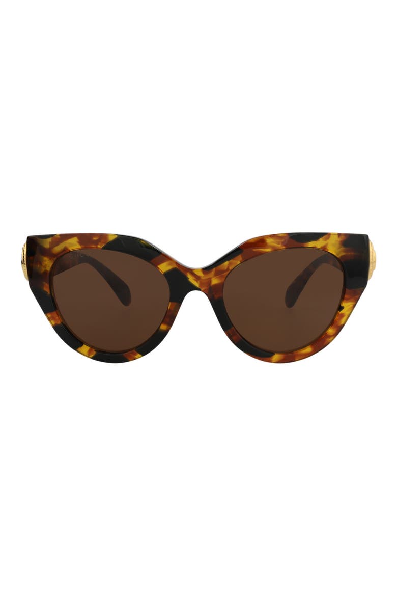 52mm Cat Eye Sunglasses, Main, color, HAVANA HAVANA BROWN