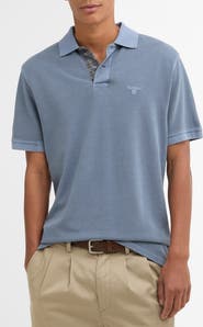 Barbour Tailored Fit Tartan Placket Cotton Piqué Polo