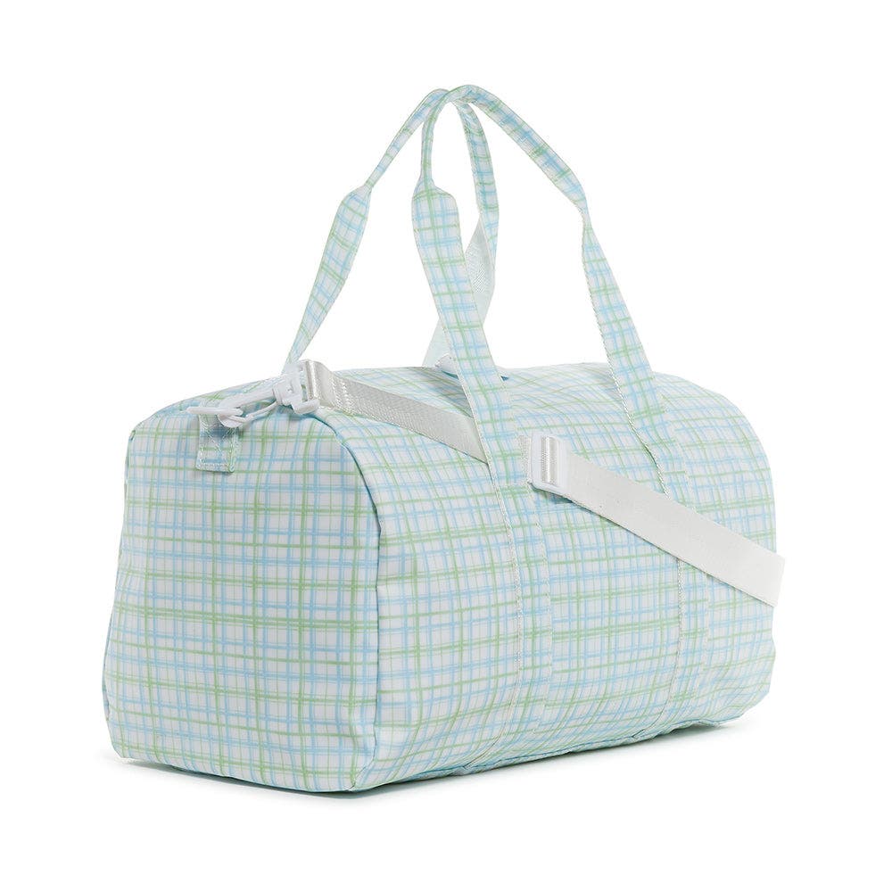 TRVL Design Classic Plaid Green Duffel, Alternate, color, Green