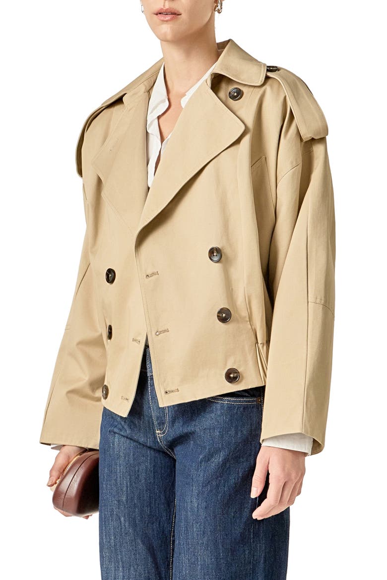 Double Breasted Trench Coat, Alternate, color, BEIGE