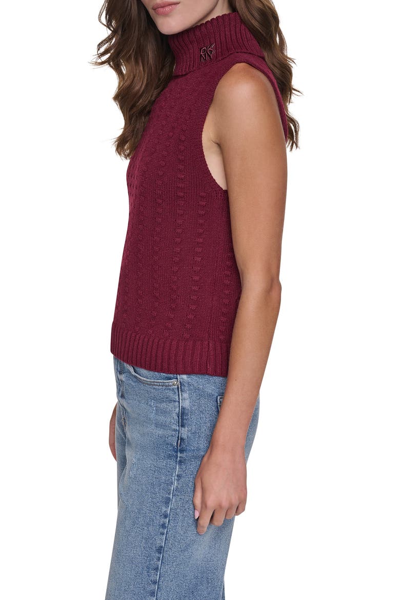 Bobble Stitch Sweater Vest, Alternate, color, CLARET