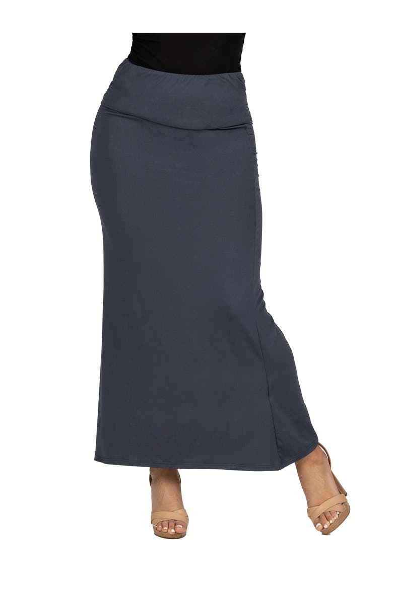 Comfortable Foldover Maxi Skirt, Main, color, Charcoal
