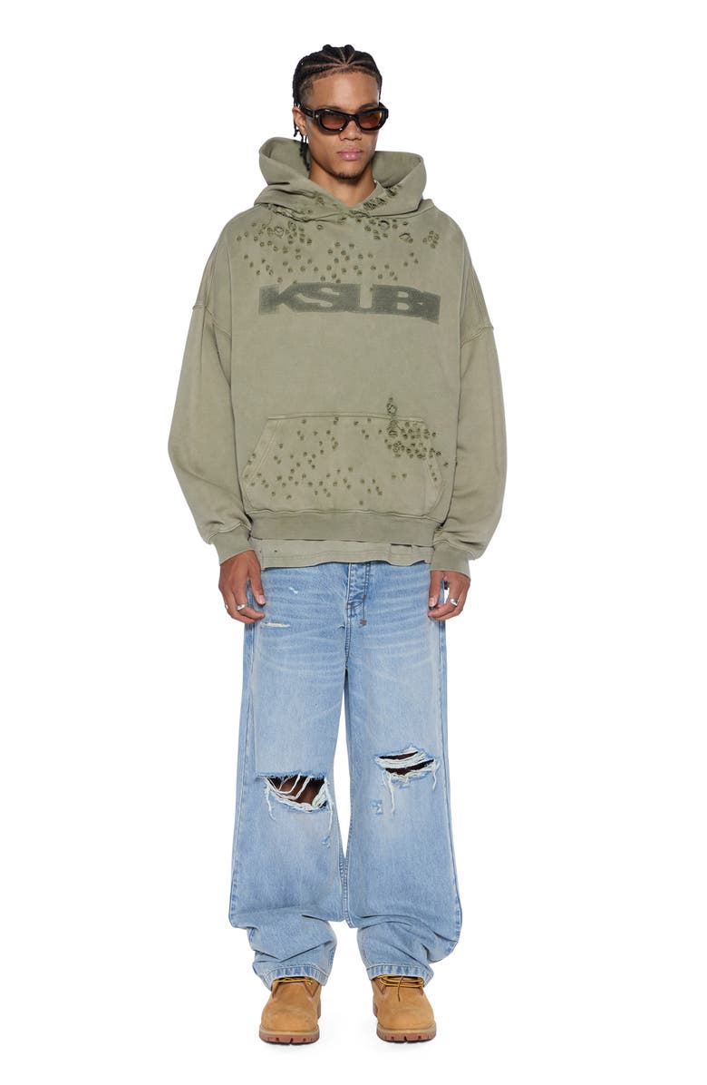 Ksubi Blasted Ekcess Oversize Hoodie, Alternate, color,