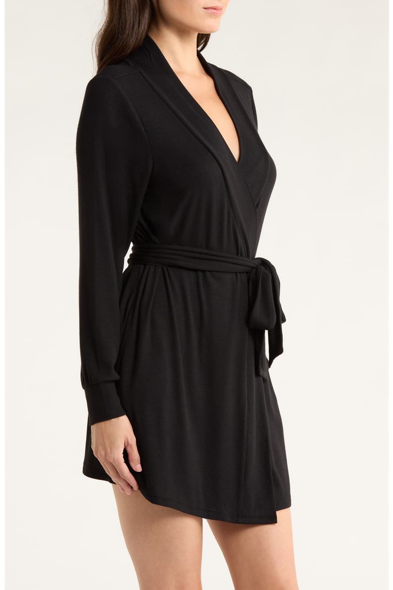 Daydream Short Robe, Alternate, color, BLACK