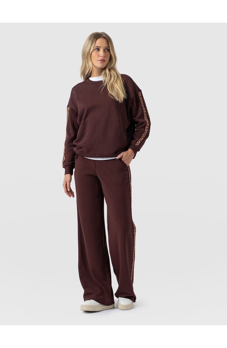 Saint + Sofia Victory Straight Leg Pant, Alternate, color, Maroon Leopard