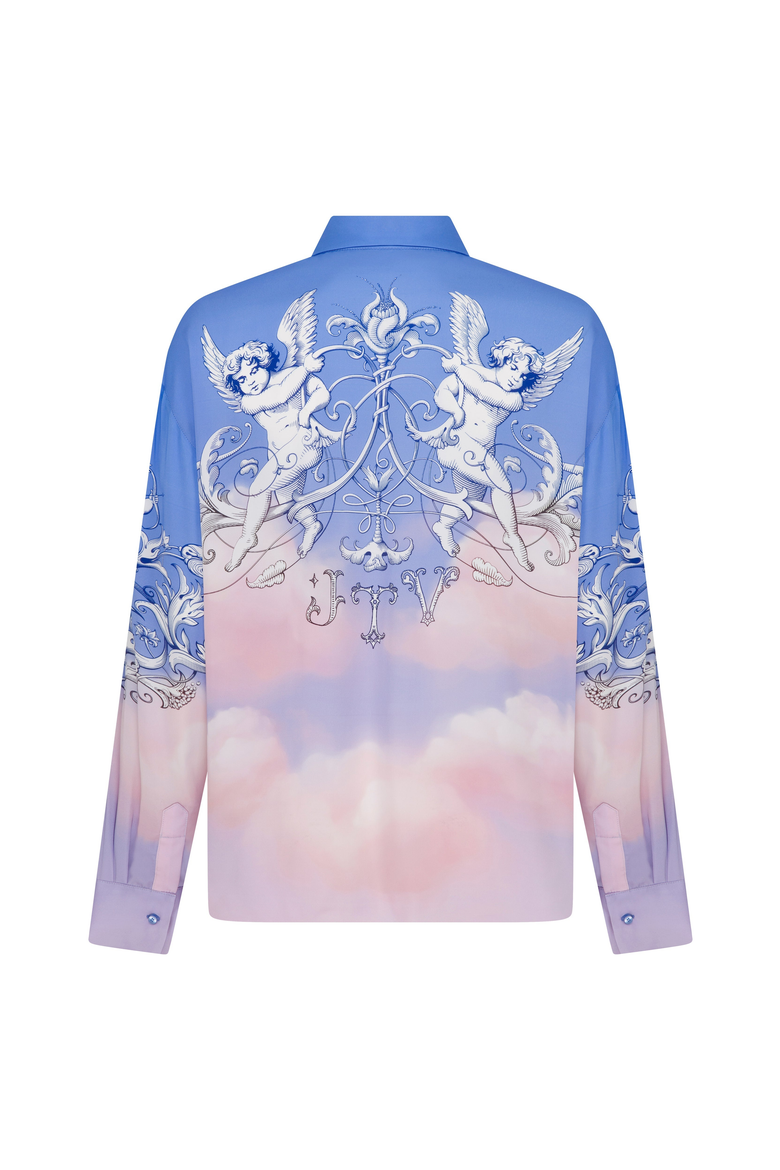 ANGEL SHIRT, Alternate, color, Blue / Pink Floral